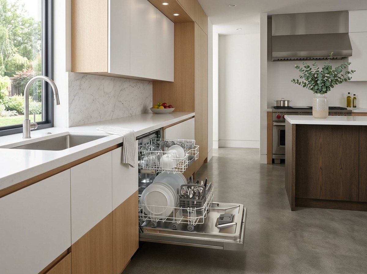 Built-in kitchen dishwasher appliance